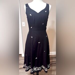 Paraphrase Black Linen Dress